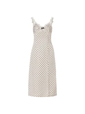 Lace dot midi dress