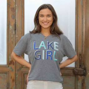 Lake Girl V-Neck T-Shirt Glacier Blue