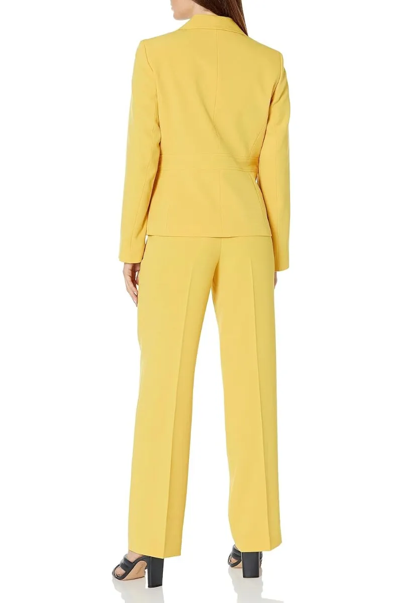 Le Suit crepe two button notch collar jacket with strait pant - pantsuit