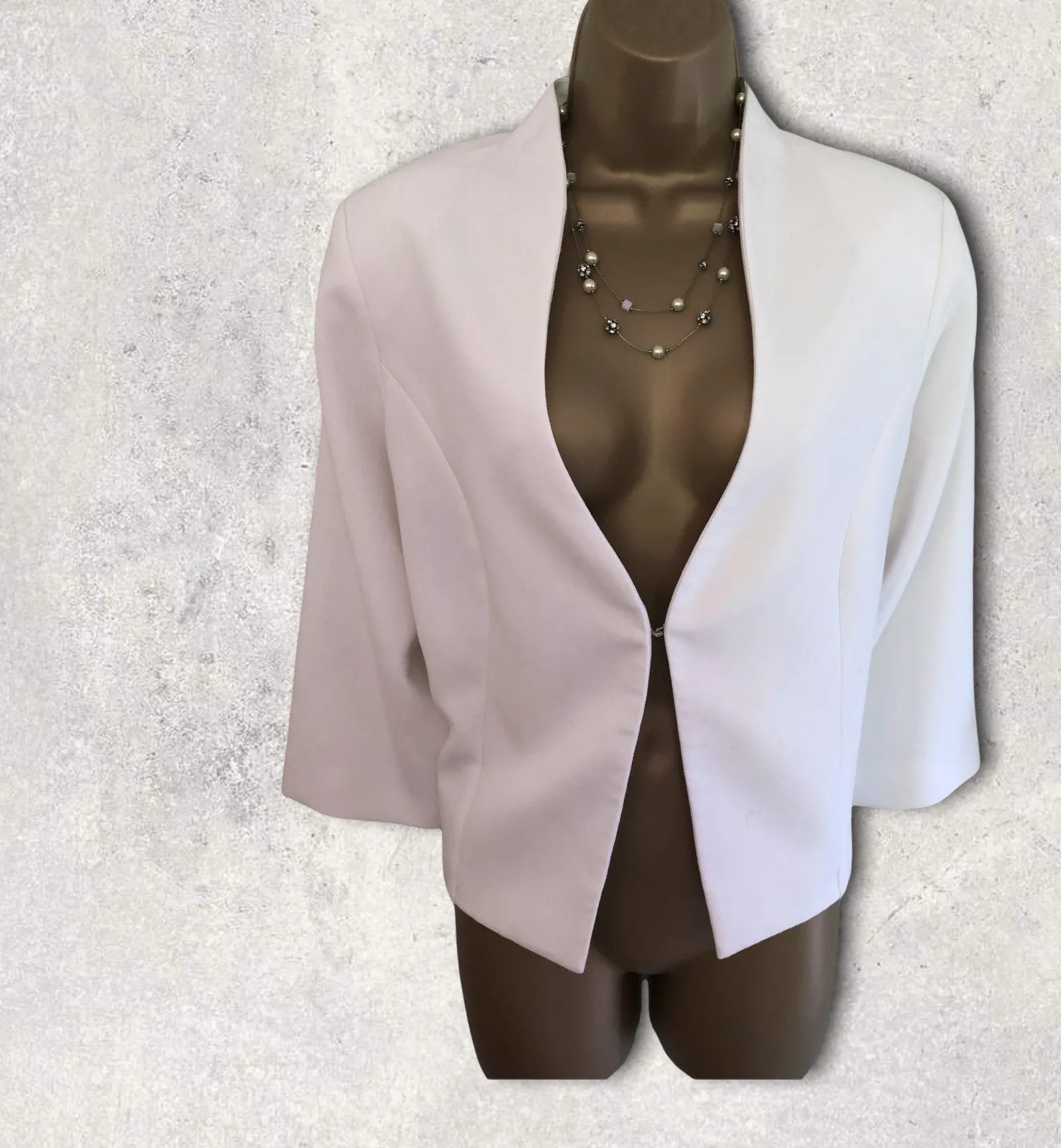 Libra White Summer Occasion Bolero Jacket UK 14 US 10 EU 42