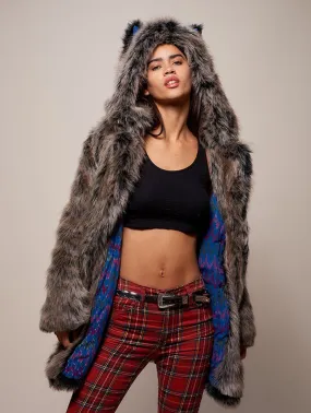 Limited Edition Grey Wolf Faux Fur Coat