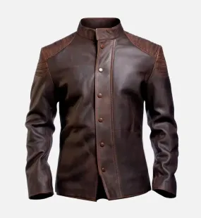 Men's Daniel Brown Distressed Leather Jacket