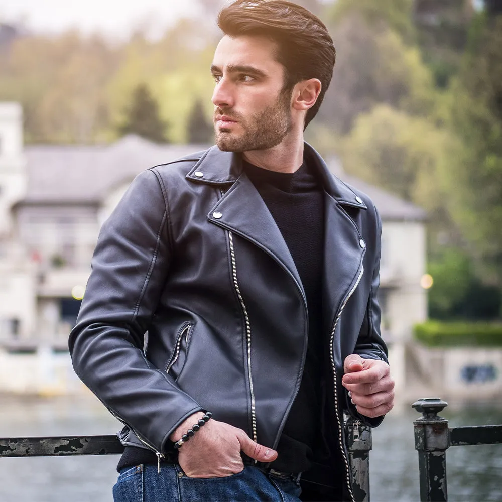 Men's Leather Motorbike Jacket | KC Leather - Vincenzo