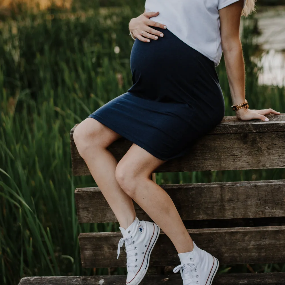 Mila Pencil Skirt-Navy