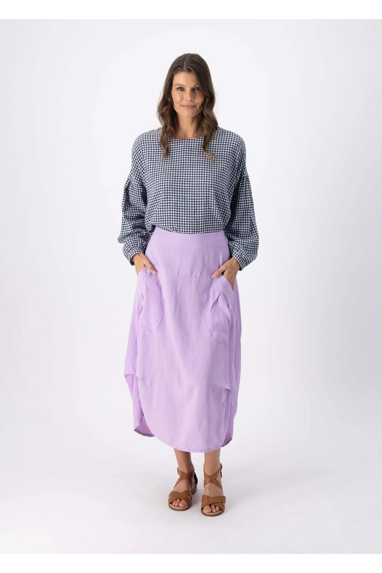 Milwaukee Luminary Skirt Lilac in Linen Blend