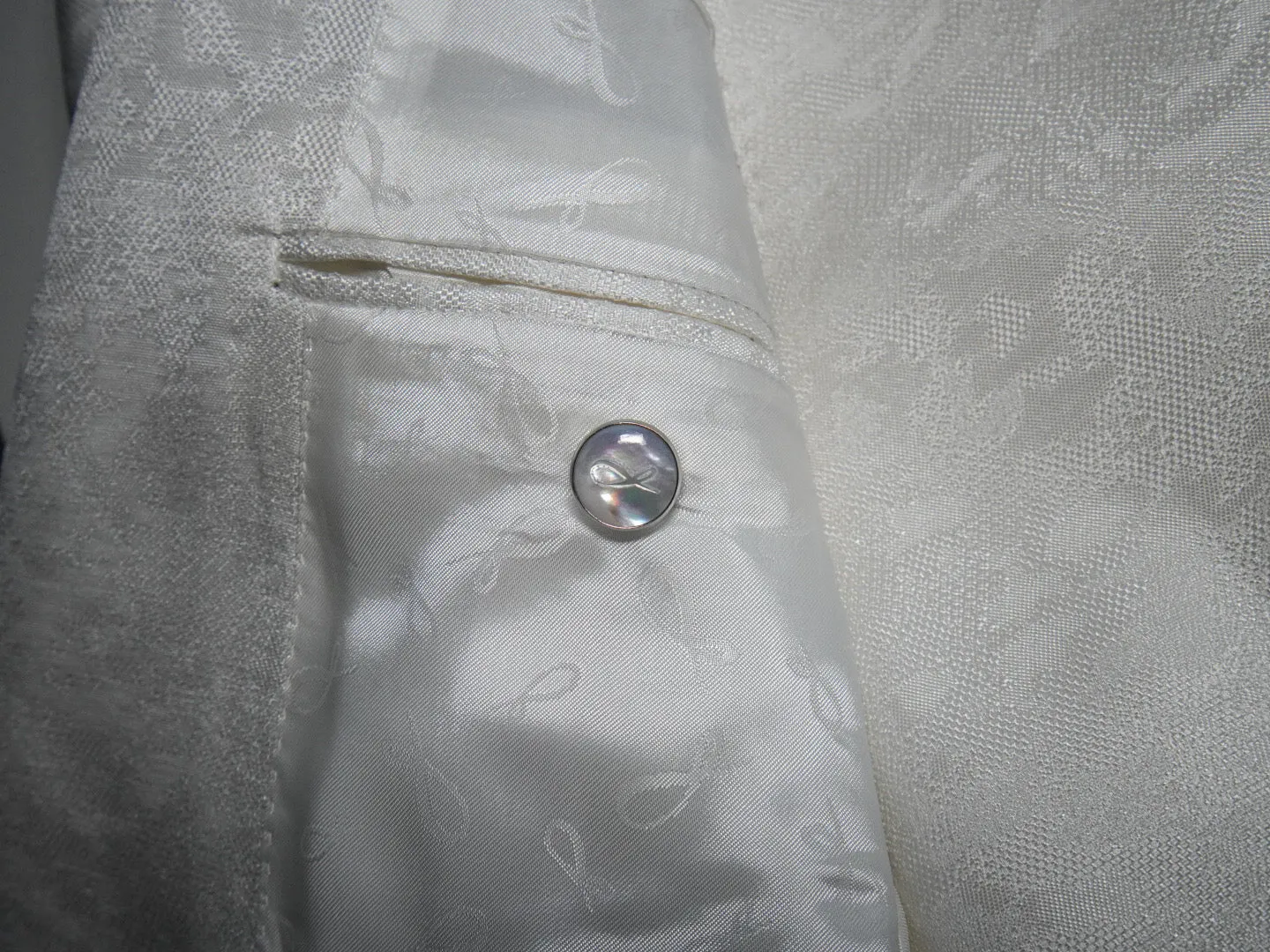 Mother Of Pearl With Silver Tone Buttons For Dinner Jacket