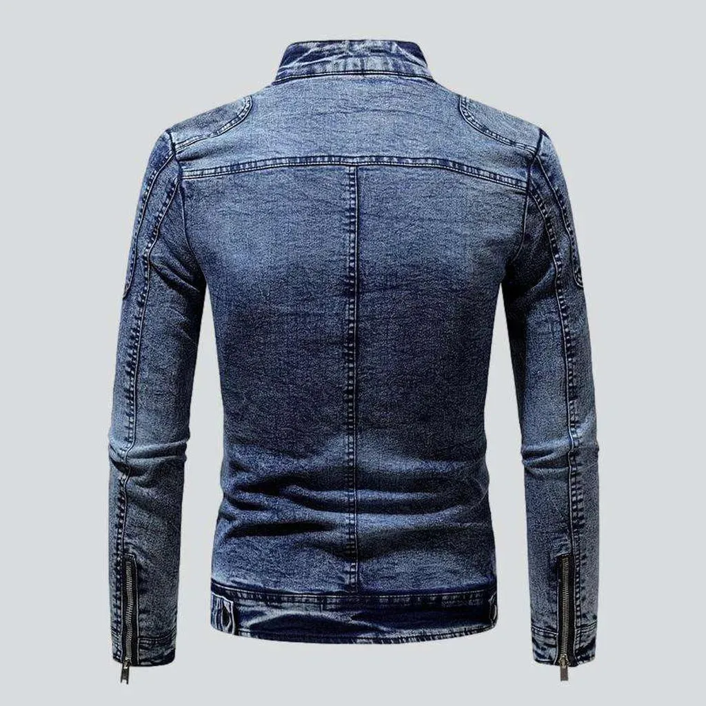 Motorcycle men's denim jacket