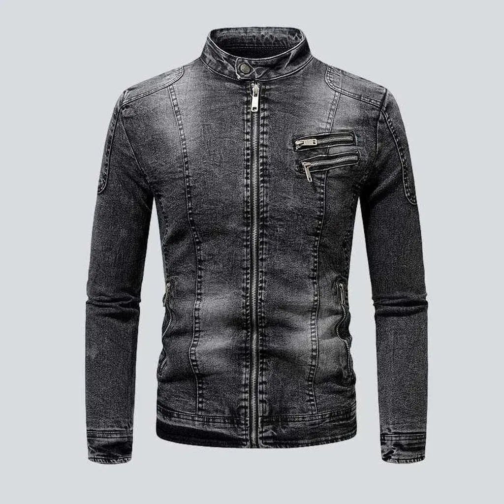 Motorcycle men's denim jacket