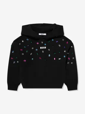 MSGM Girls Logo Hoodie in Black