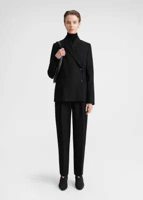 Off-center wrap blazer black