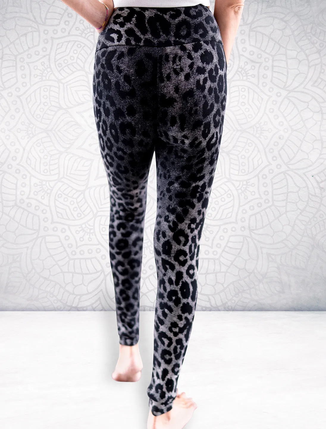 Pantaloni Leggings Siddhi donna modellanti - Leopardo nero