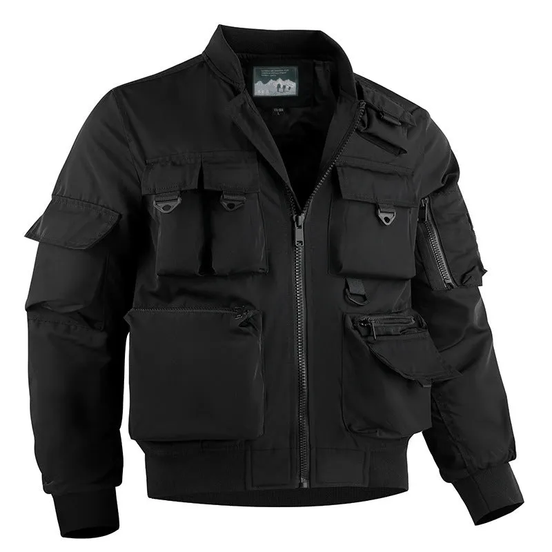 PILOT JACKET MEN'S BASEBALL JACKET FUNCTIONAL MULTI POCKET JACKET