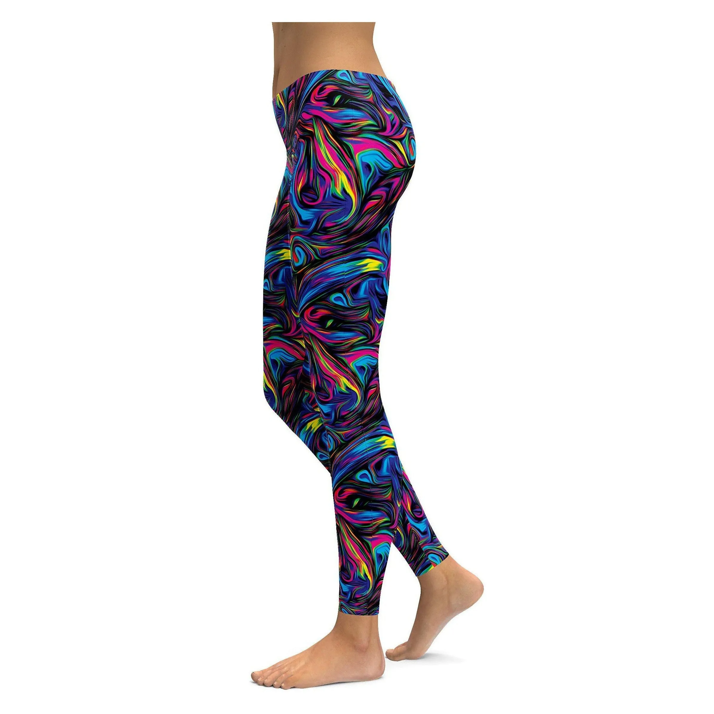 Psychedelic Neon Paint Leggings