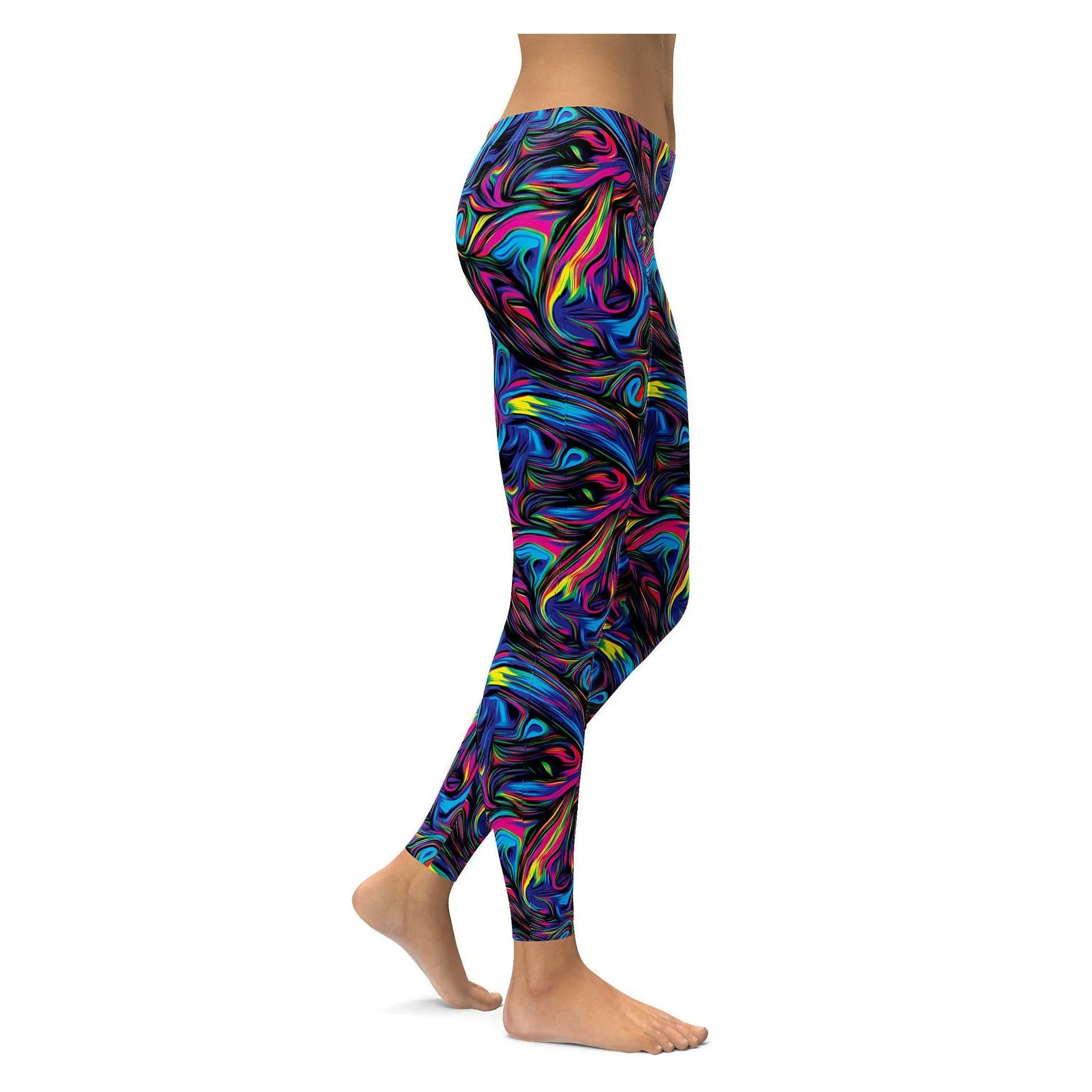 Psychedelic Neon Paint Leggings