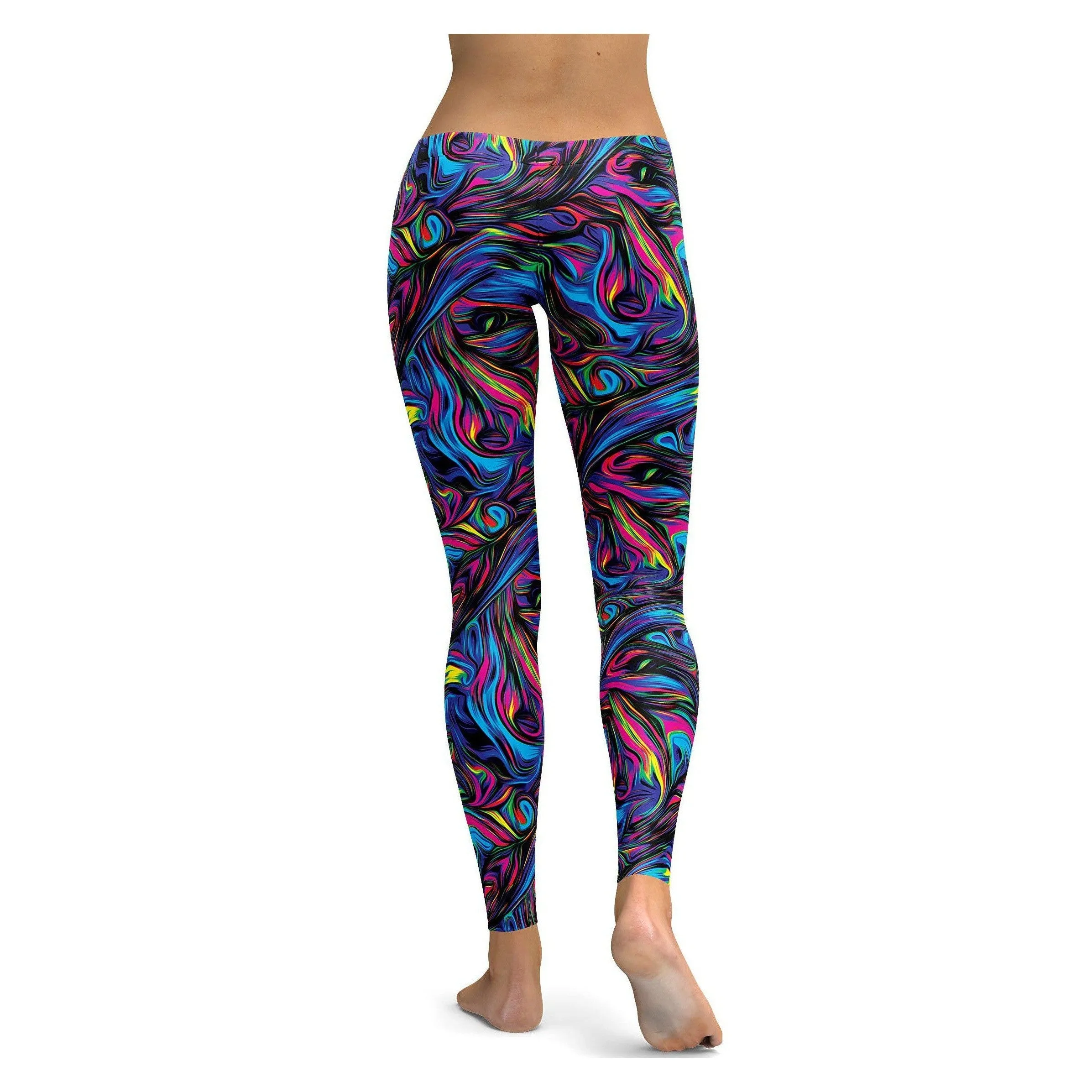 Psychedelic Neon Paint Leggings