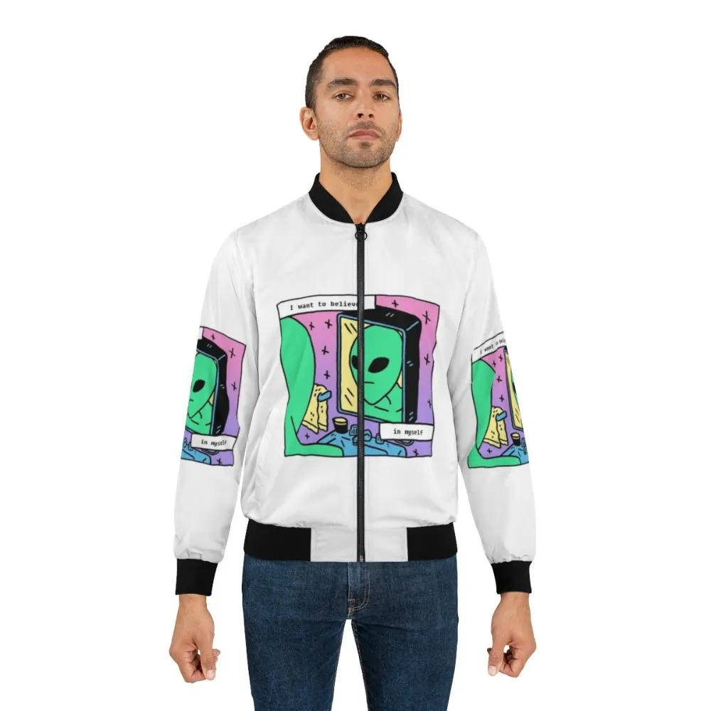 "I Want to Believe in Myself Funny Bomber Jacket"