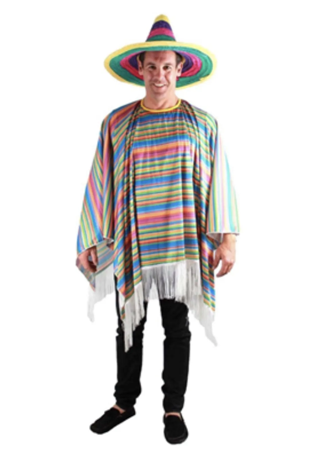 Rainbow Mexican Poncho