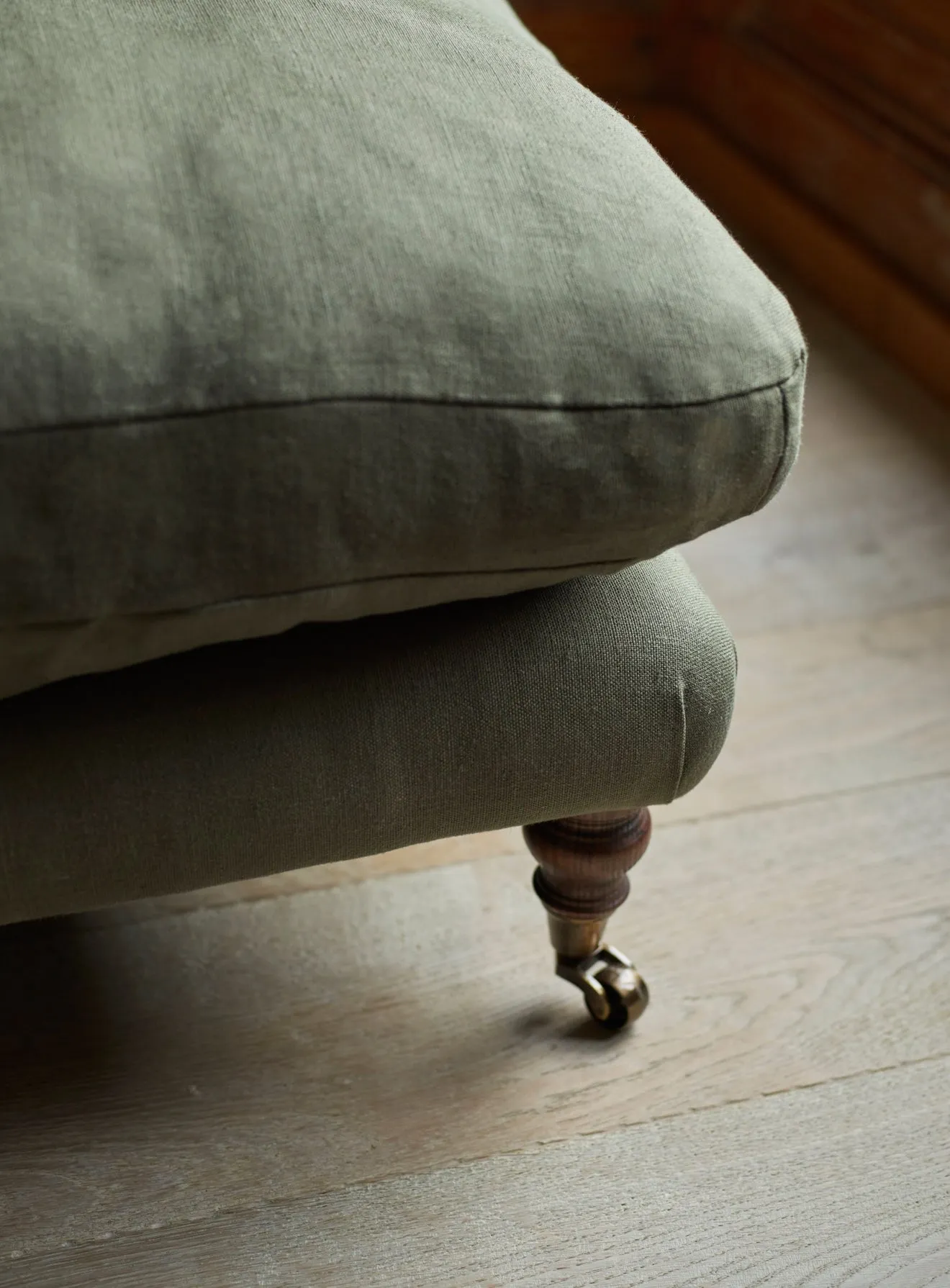 Remy Footstool, Heritage Ochre Stripe