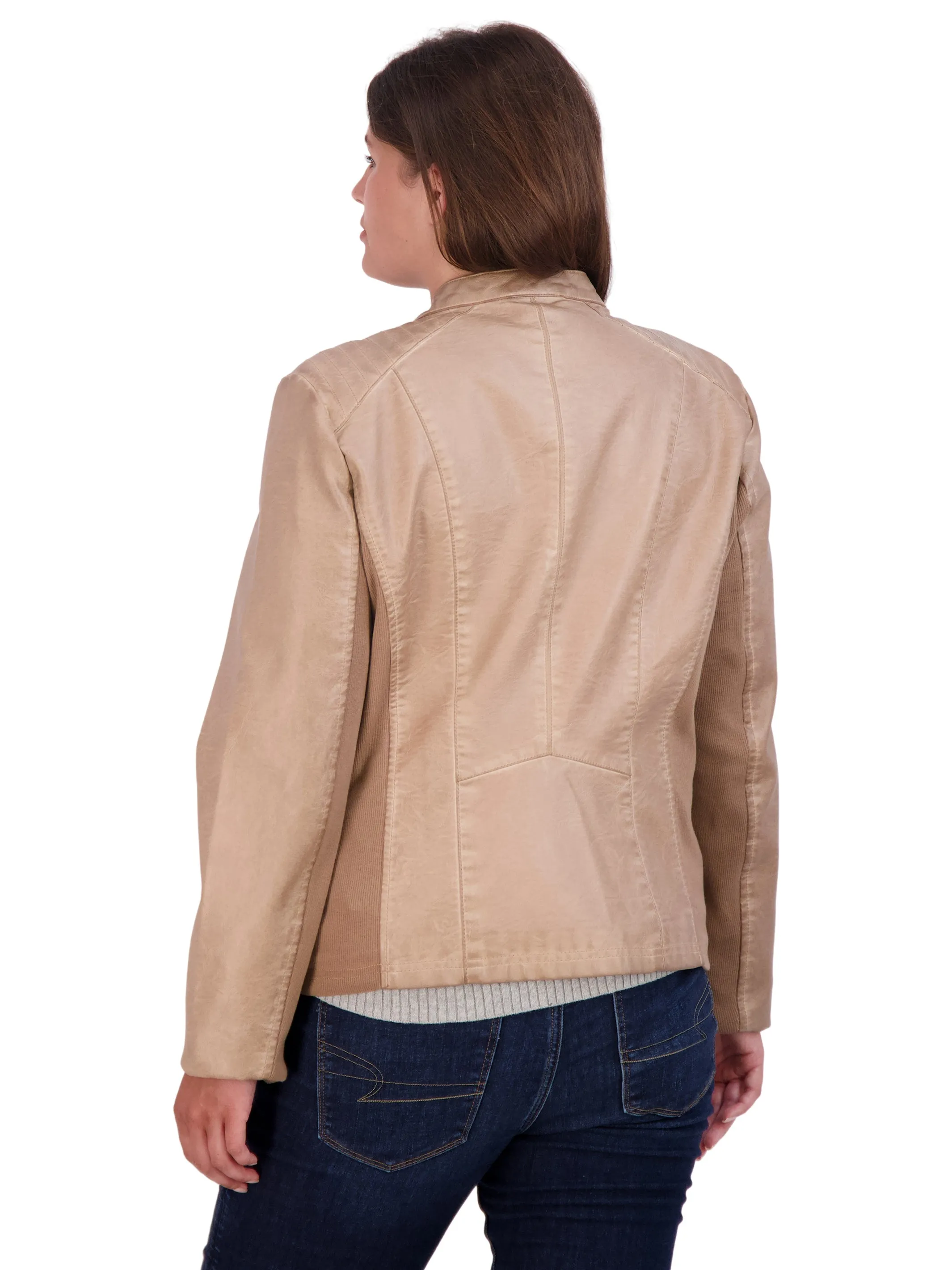 Sebby Collection Plus Faux Leather Jacket