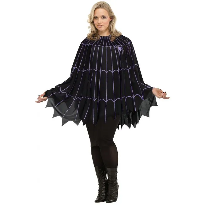 Spider Web Poncho Plus Black/Purple