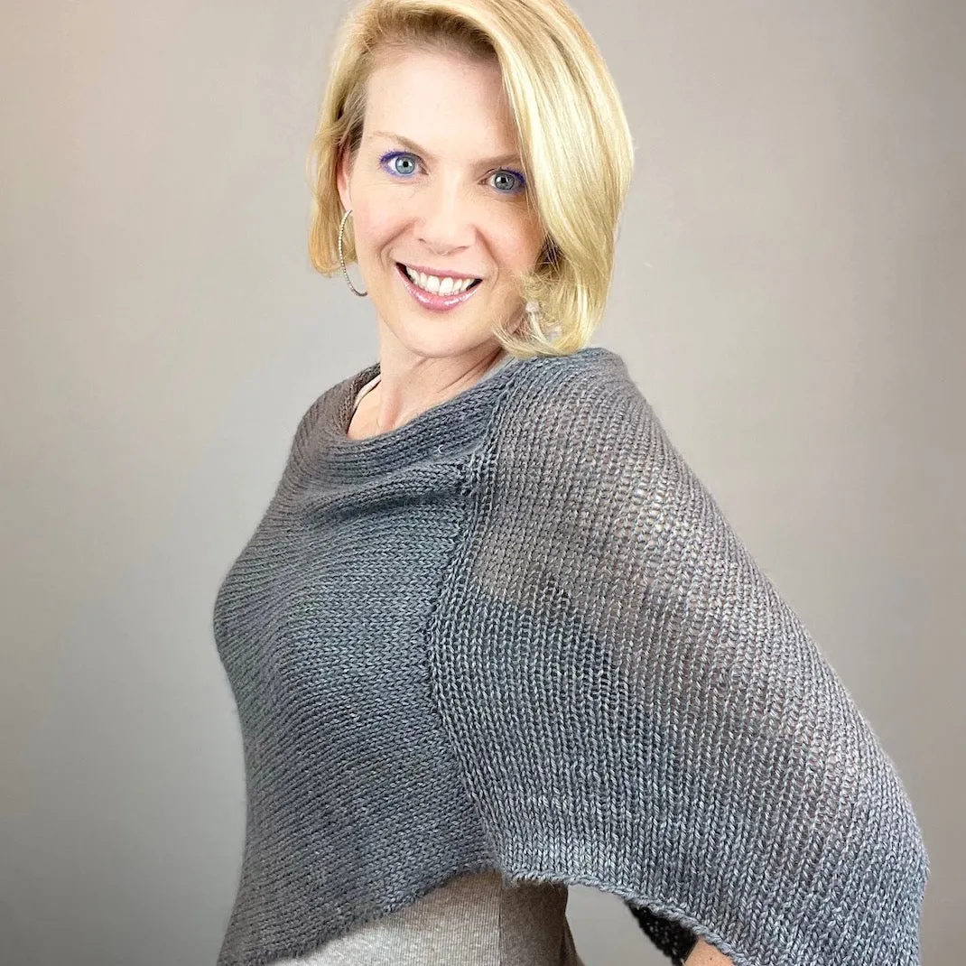 Stockinette Poncho Knitting Kit | Road to China Light & Knitting Pattern (#113)