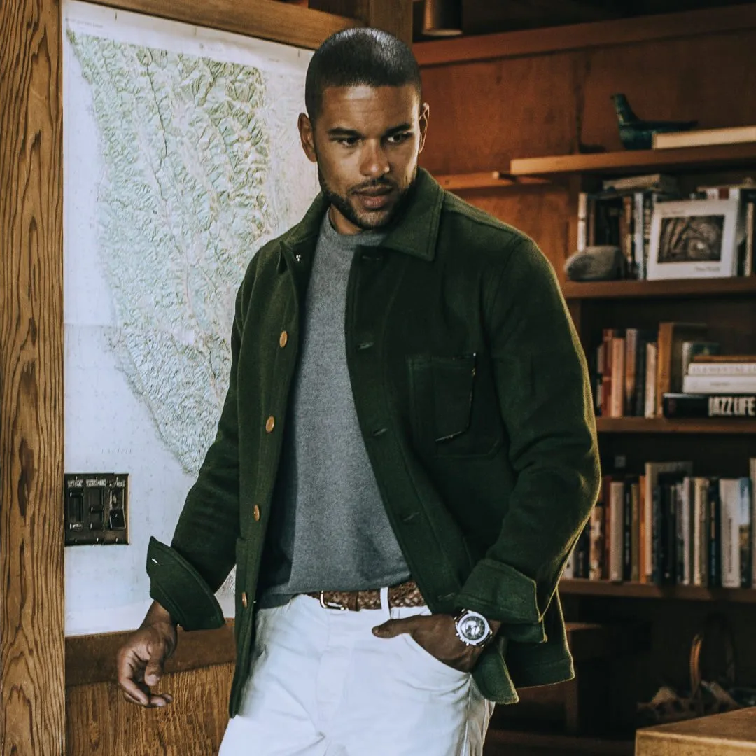 The Ojai Jacket in Olive Wool