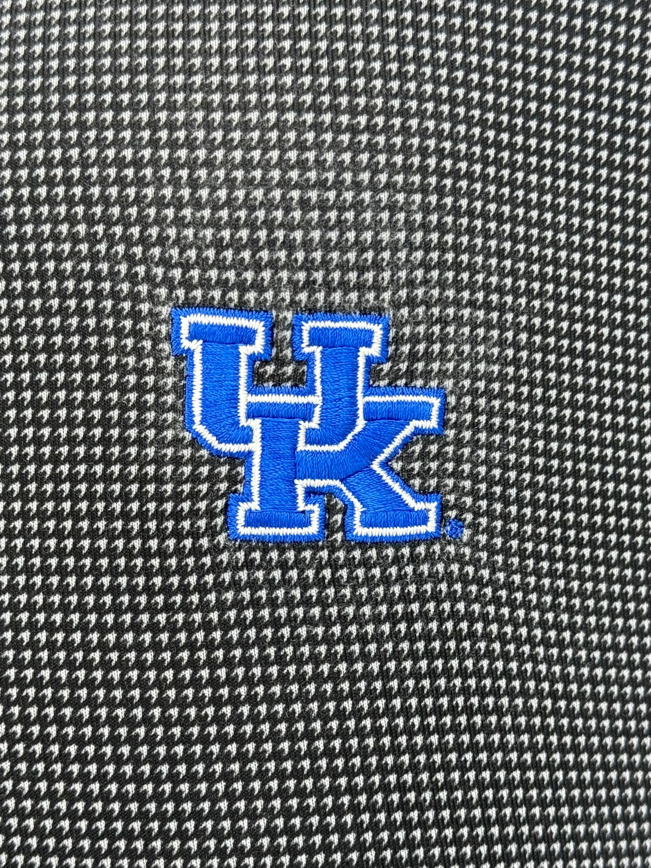 University of Kentucky Performance Houndstooth Quarter-Zip in Black/Grey by Horn Legend