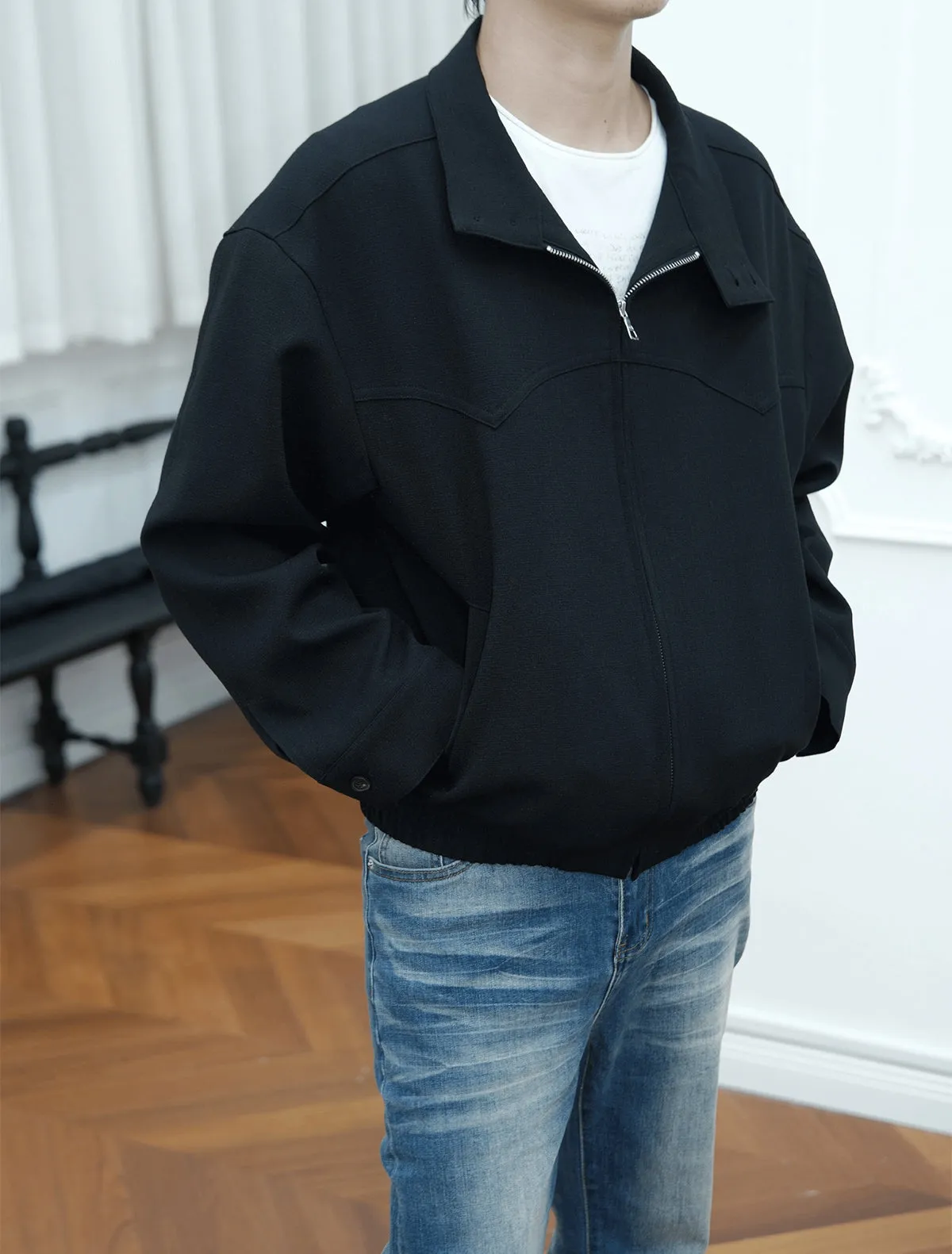 Wrinkle-resistant zipper casual jacket