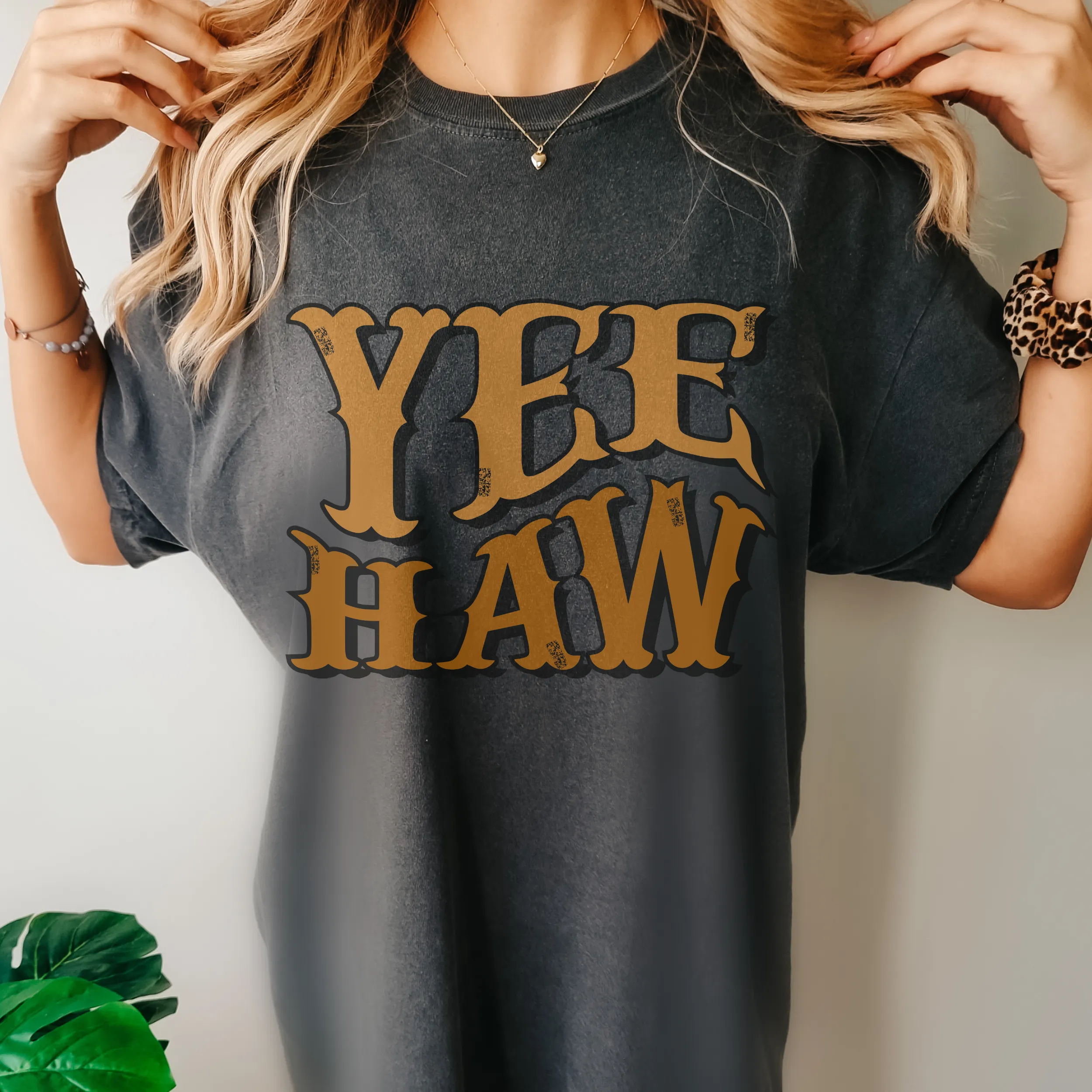 Yee Haw Tee, Trendy Comfort Colors® T-shirt, Spring or Summer Western Cowboy Design T-Shirt Gift in Six Colors, Fun, Trendy T-Shirt